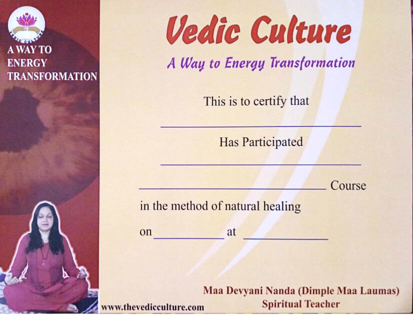 Certificate of Vedic Modalities